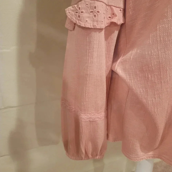 Matilda Jane Heart to Heart Possibilities Pink Knit Women’s Top Sz Medium Vneck. - Picture 3 of 10